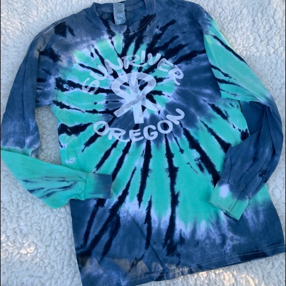 Sunriver Oregon shirt long sleeve Tie-dye T-shirt - Picture 3 of 3